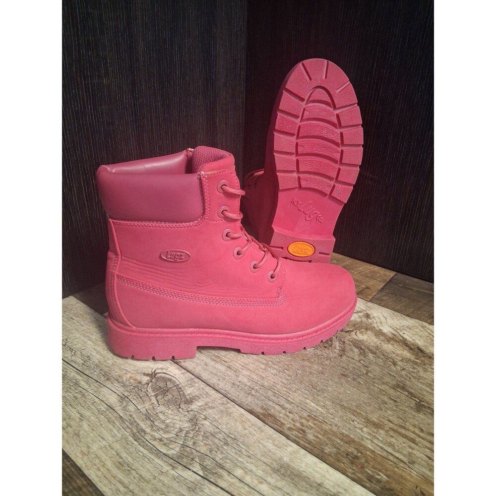 Lugz Classic Brace Hi 6" Lace Up Boots Pink Sz 9 Barbiecore Gorpcore Streetwear